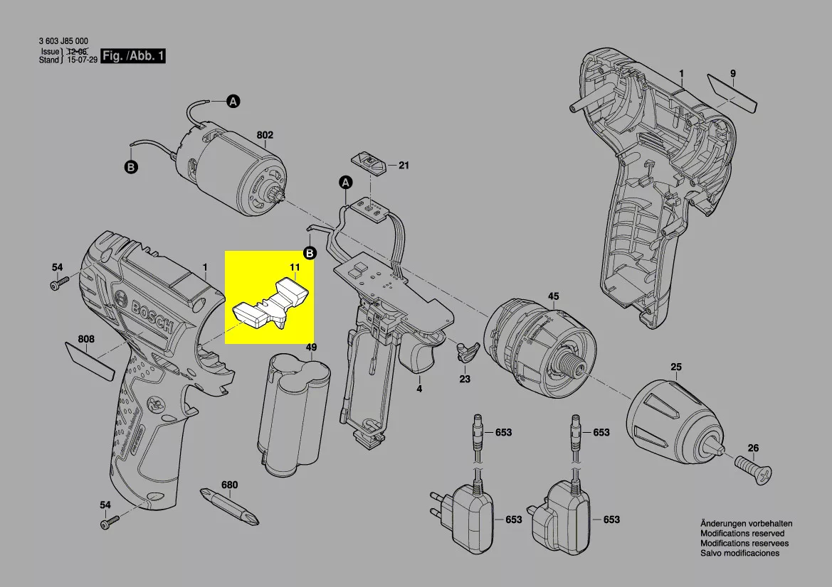 Curseur inverseur réf. 1 619 X07 209 Bosch